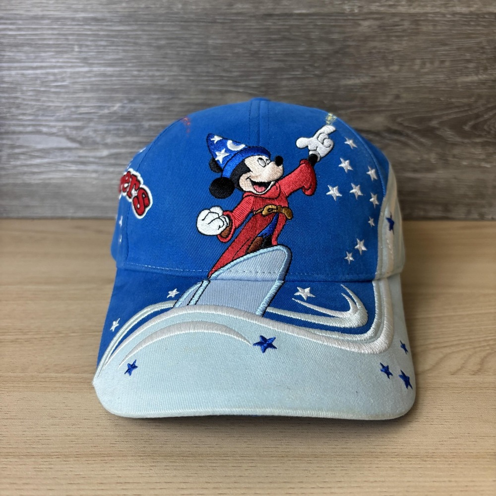 Disney Hat Cap Strap Back Youth Blue Embroidered Fantasia Magic Sorcerer Mickey